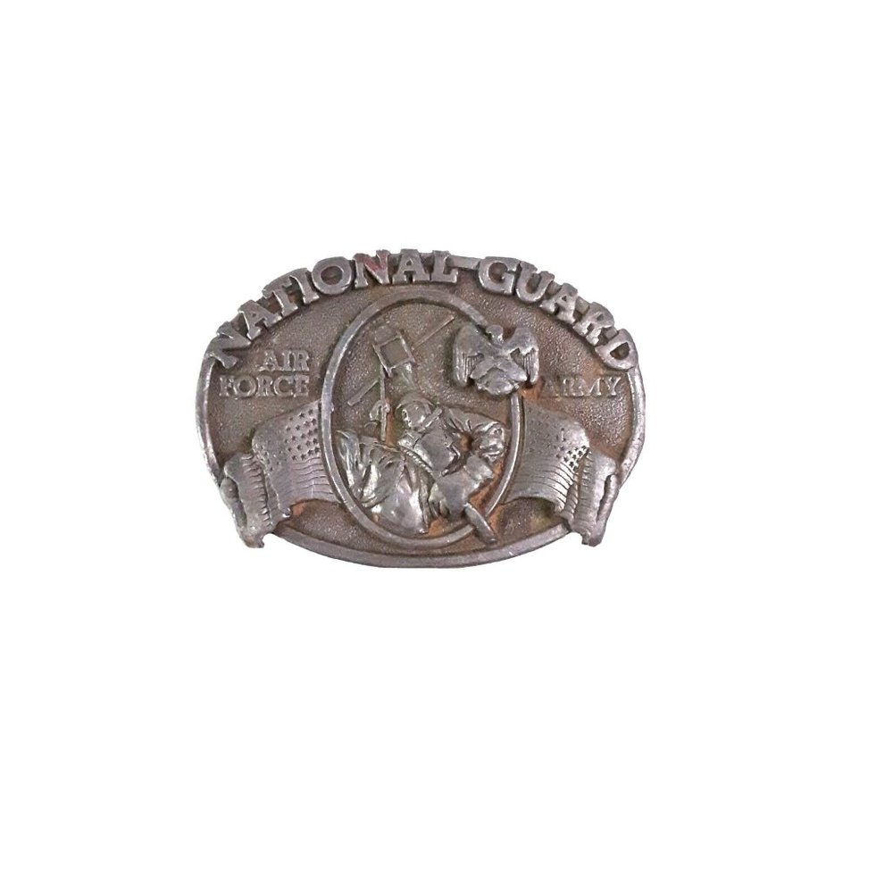 Bergamot Brass Works Belt Buckle Vtg 1982 National Guard Air Force Army …